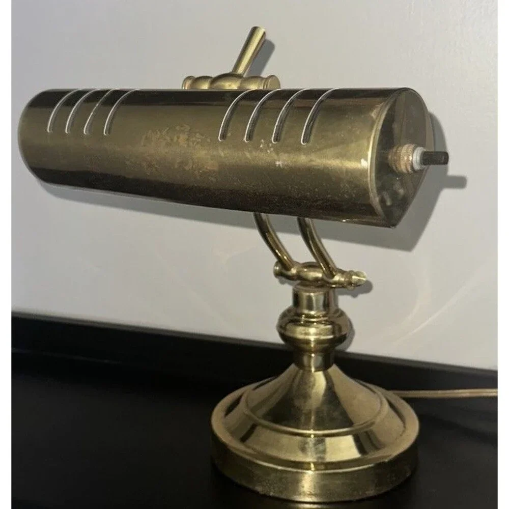 Vintage Brass Bankers Piano Student Desk Lamp Underwriters  Lab